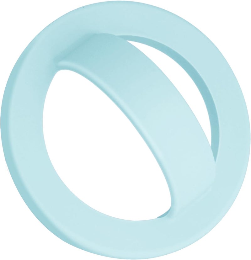 QxbBox Magnetic Silicone Ring Grip Phone Holder, Rotating Finger Loop Ring Grip Holder, Soft and Portable, Strong Magnetic Attraction, Compatible with Magsafe Phone Case (Blue) - Image 1